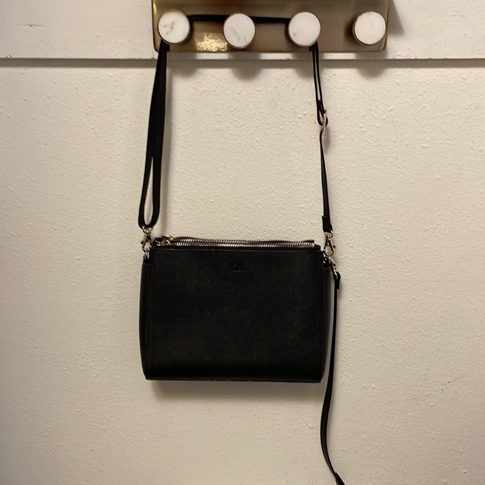 LO & SONS The Pearl Saffiano Leather Crossbody bag Black